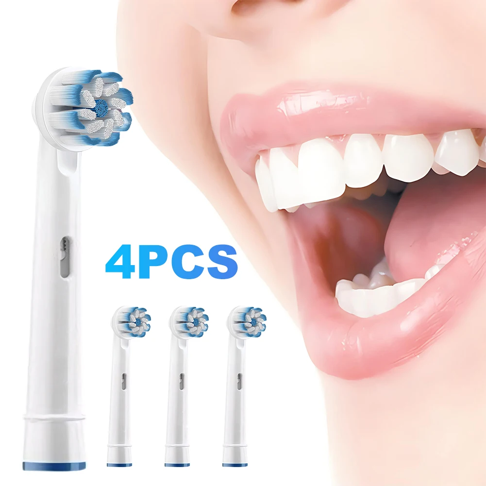 4 Pack Replacement Electric Toothbrush Heads White Toothbrush Heads for Oral-B Sensitive Clean