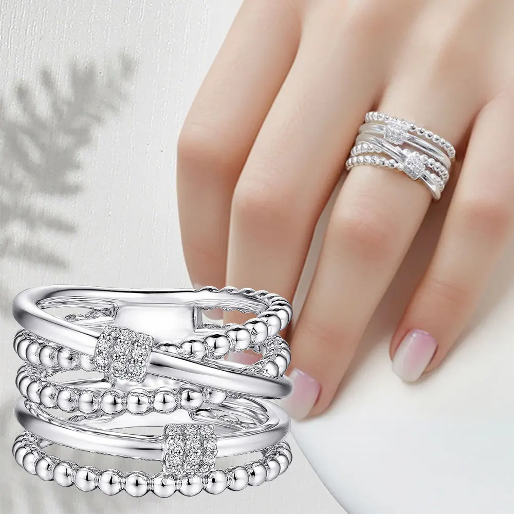 925 เงินประกาย Pavé แหวนหัวใจรักสีแดงผู้หญิงแฟชั่นเครื่องประดับ Firefly Pearl แหวนงานแต่งงานครบรอบของขวัญ Fine