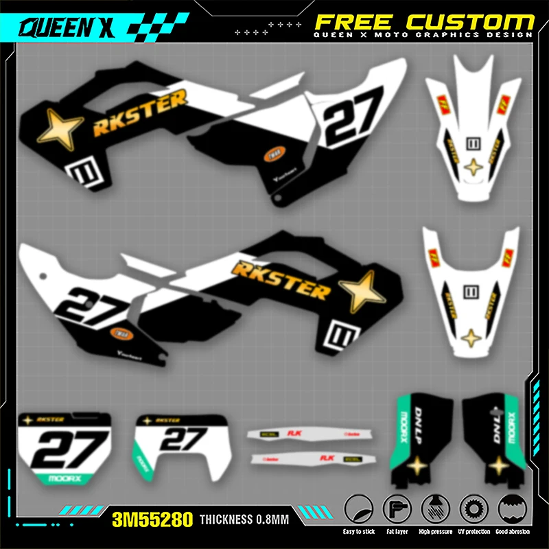 Queen X MOTOR Motorcycle Stickers Kit For Husqvarna TC FC TX FX FS 2023 2024 TE FE 125 250 300 450 2024 Graphics Decals - view 3