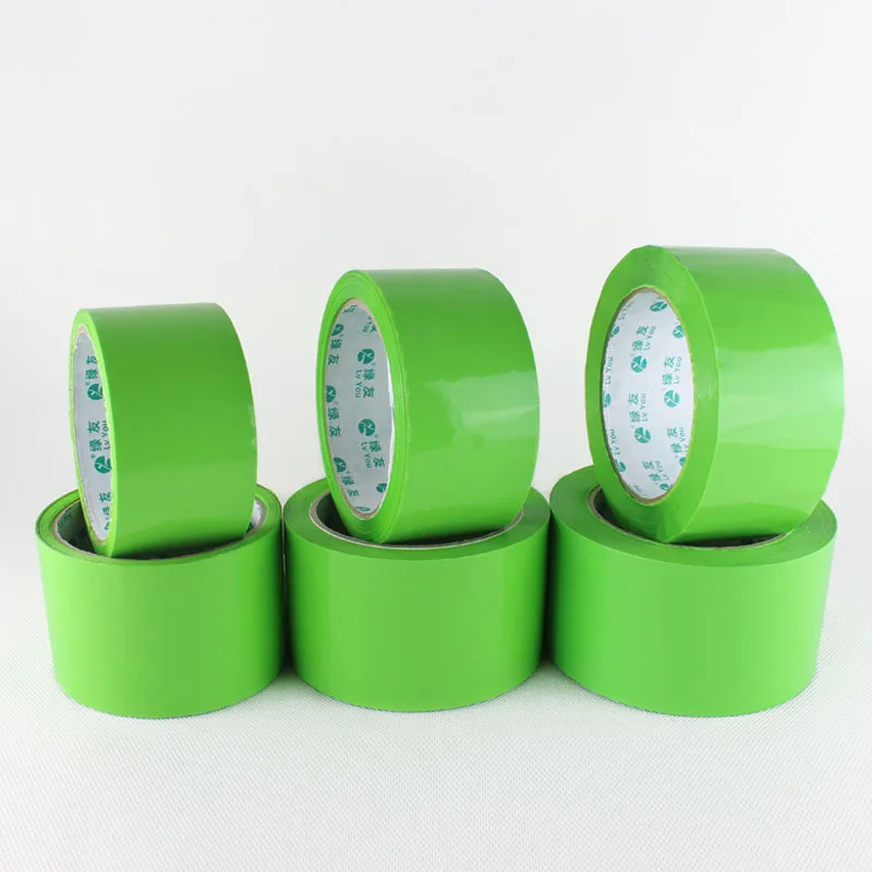 Solid Color Transparent Green Adhesive Tape Mounting Packing Fashion Tape High Viscosity Sealing Positioning Colorful Carton Tap