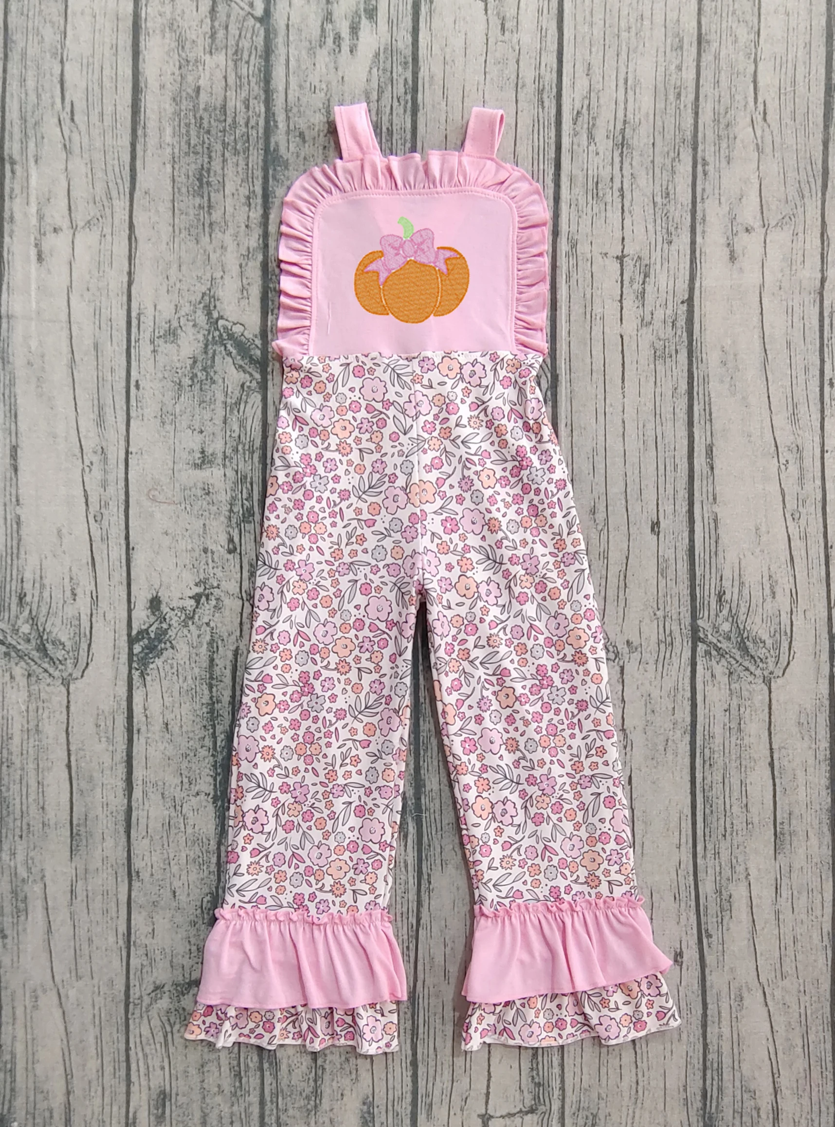 7.17 SR3176 No Moq Sample PRE-ORDER Baby Girl Clothes Sleeveless Embroidery Print Halloween Jumpsuit