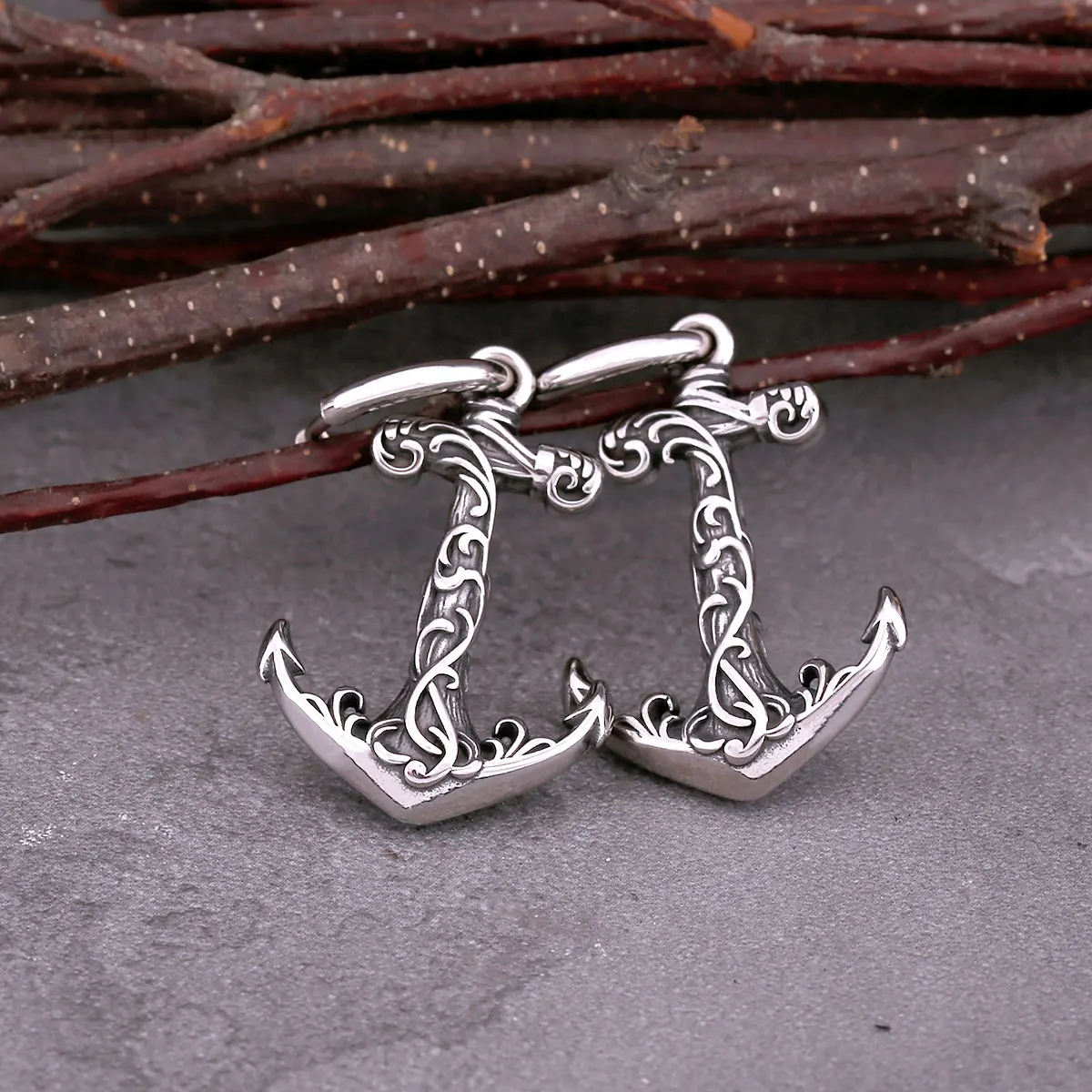 Edelstahl Vintage Viking Anker Tropfen Ohrringe Hip Hop Punk Rock Biker Jungen Mode Charme Ohrringe Schmuck Geschenk Zubehör