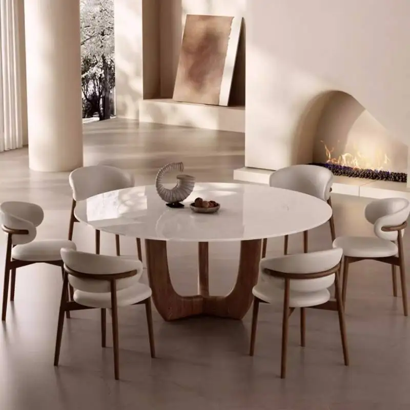 Rotating Round Dinner Table Kitchen Minimalist Lounges Luxury Dining Table Island Conference Muebles Para Hogar Furniture Home
