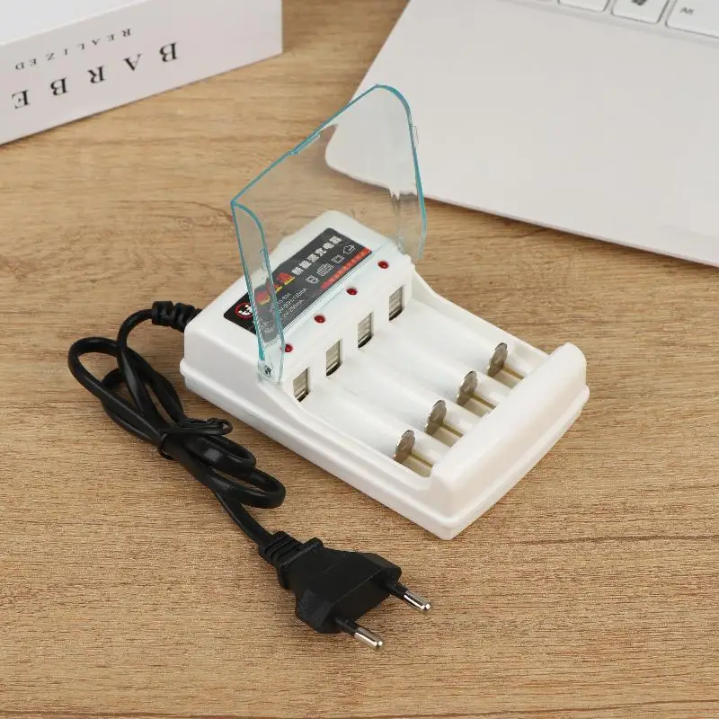 New New 4 Slot 1.2V AA AAA Battery Charger With Cover Independent Charging EU/US Plug For Rechargeable Batteries