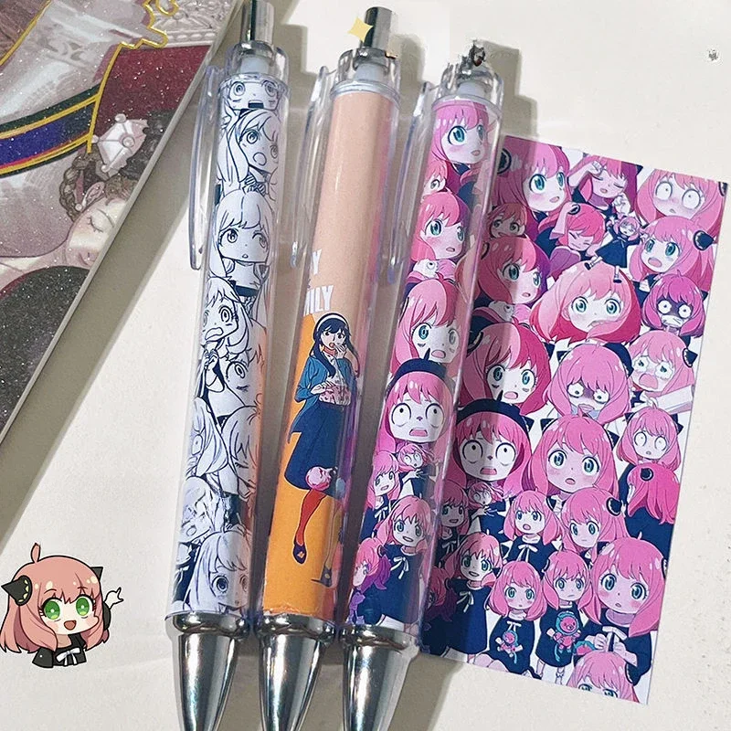 

Loid Forger Yor Forger Anya Forger Popular Anime Secondary Peripheral 0.5mm Click Gel Pen School Supplies Pretty Stationery