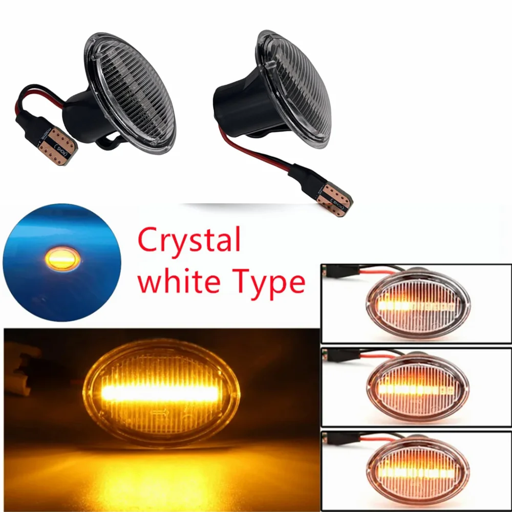 

Для FIAT 500 Lancia Lybra Ypsilon Alfa Ford KA Maserati 2 шт. светодиодный динамический боковой габаритный фонарь указателя поворота последовательно мигающий