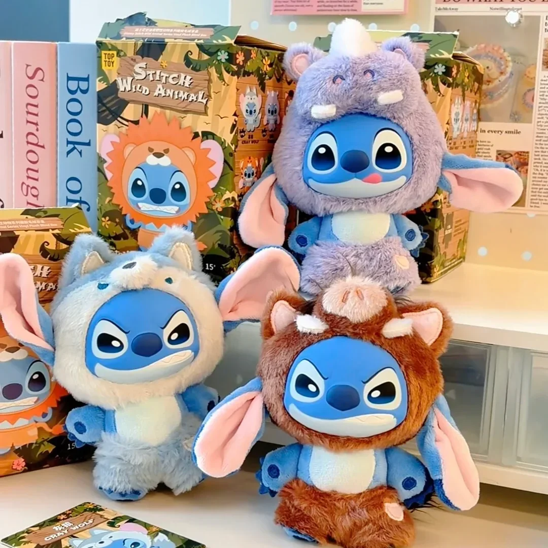 2025 Disney Stitch Wild Animal Series Blind Box Plush Dolls Pendant Cute Doll Ornament Mystery Box Surprise Toys Gifts