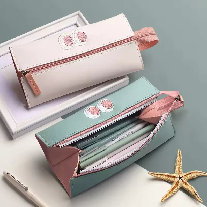 1Pcs Zippered Pencil Case With Large Capacity For Storing Student Stationery Makeup Brushes School Gifts