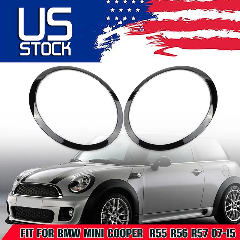 

Rhyming Fit For Mini Cooper S/D JCW R55 R56 R57 R58 R59 Car Headlight Frame Cover Sticker Ring Eyebrow Trim Decoration Parts 2pc