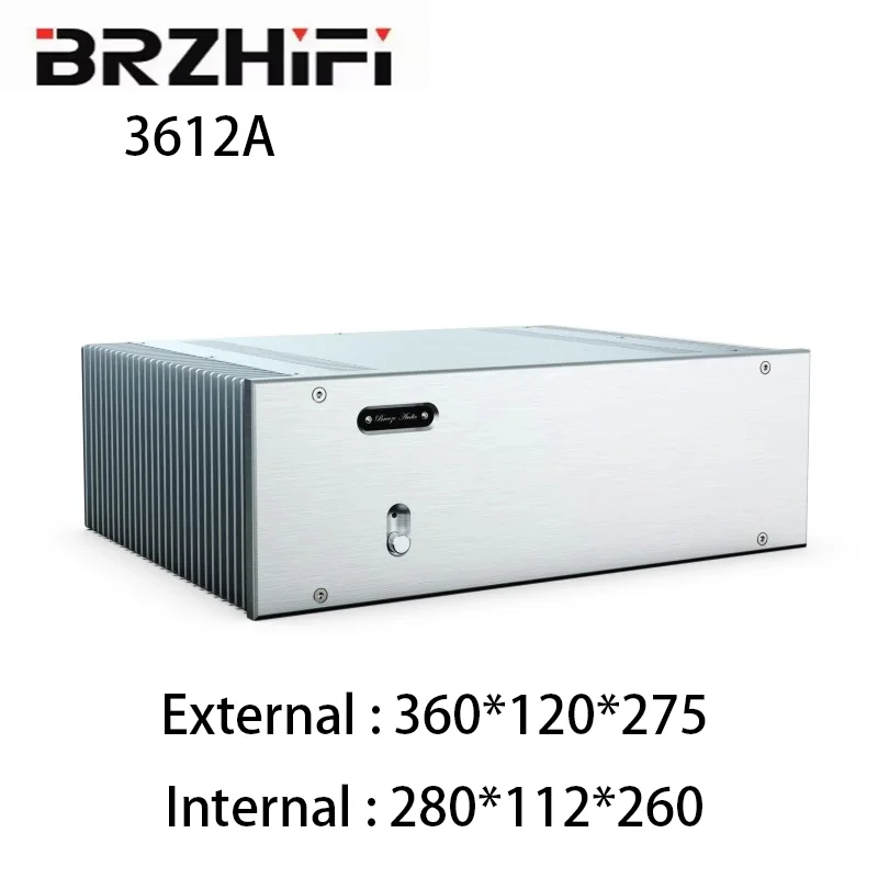 BRZHIFI Sound Amplifier Chassis 3612A 20W Audio Class A CNC High Quality Aluminum diy Post Amplifier Enclosure With Heat Sink