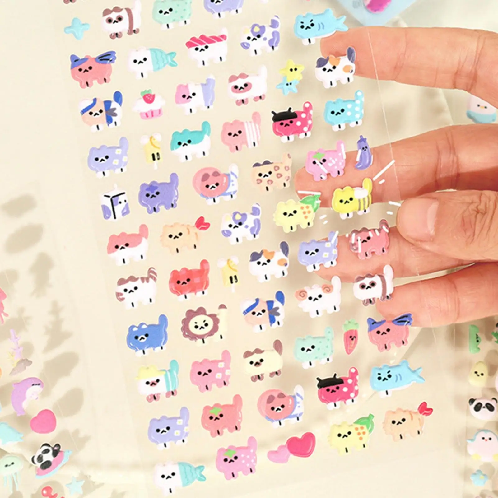 3D 動物ステッカー 装飾ノートブックデカール 携帯電話ケースデカール 学生 教師 子供 アーティスト デザイナー コレクター向け