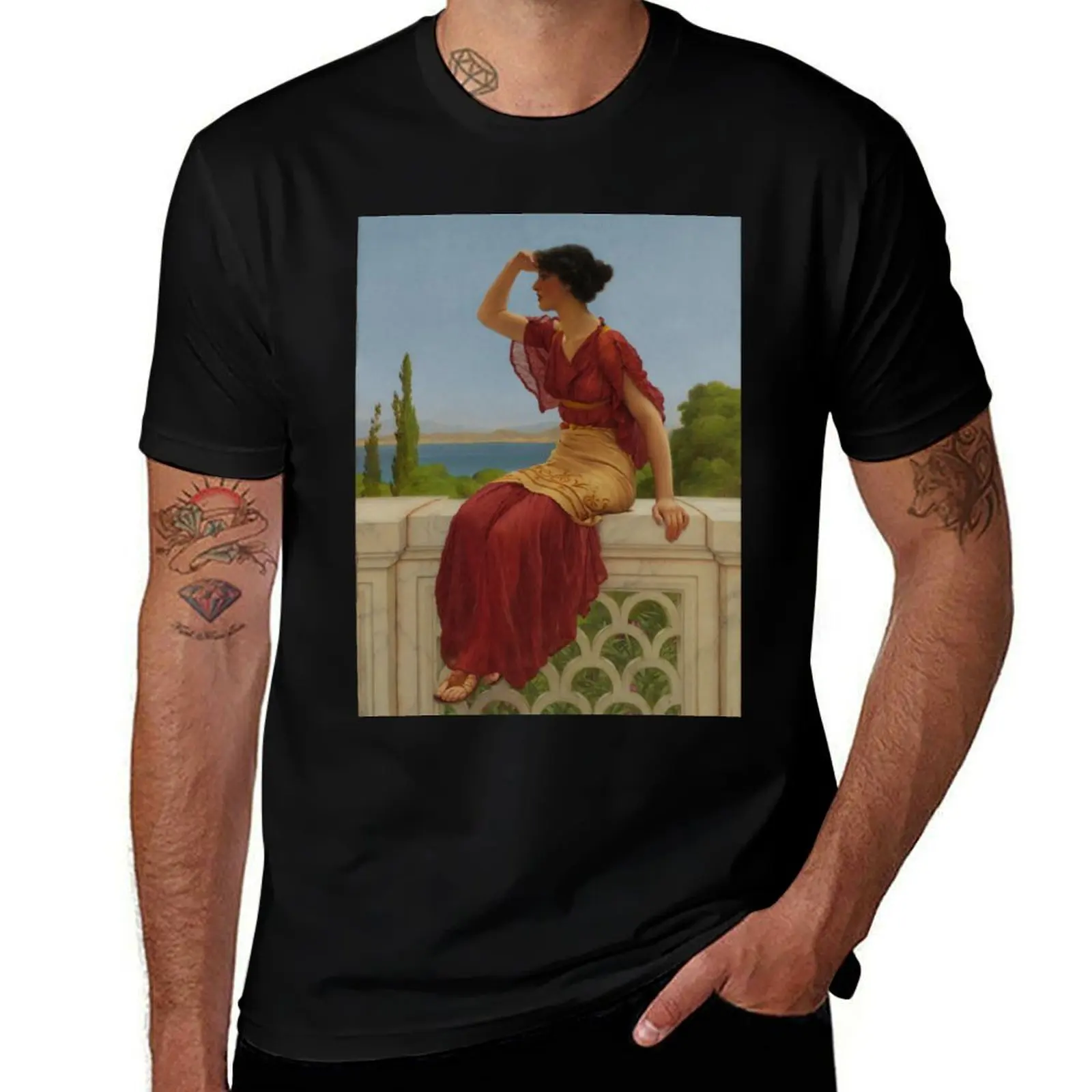 

The Signal by John William Godward T-Shirt cute clothes Short sleeve tee cute tops mens graphic t-shirts pack