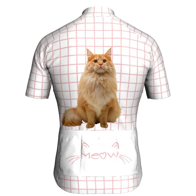 Fietsjas Met Korte Mouwen Wear Road Jersey Motorcross Shirt Mtb Trui Fietsraster Cat Style White Kleding Sport Top Gym