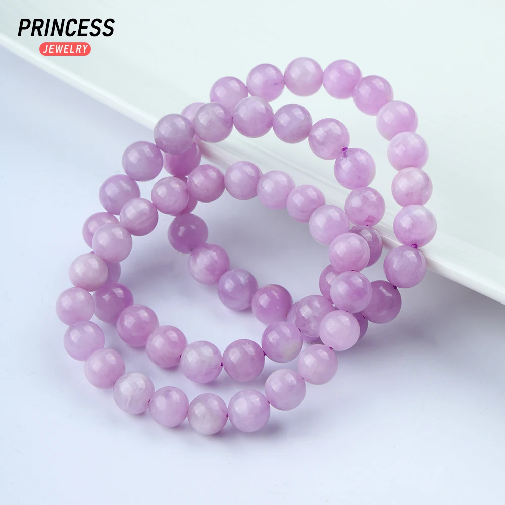 A++ Natural Kunzite Smooth Loose Gmestone Beads for Jewelry Making Bracelets Necklace  Wholesale DIY Accessories