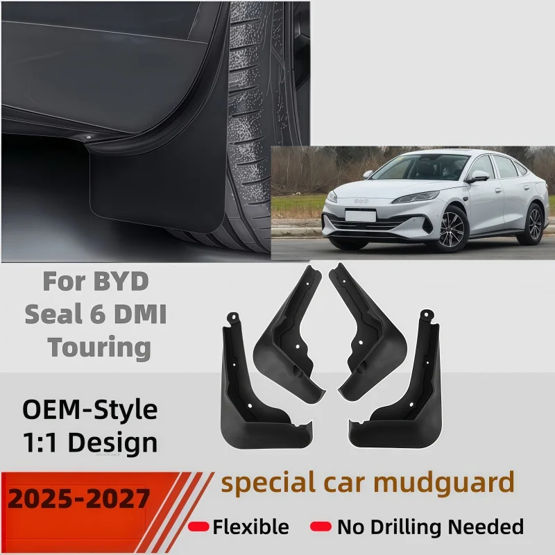 For BYD SEAL 6 DM-i Touring 2025 2026 Car Mud Flaps Mudguards Splash Guards Front Rear Wheel Fender Modification Accessories