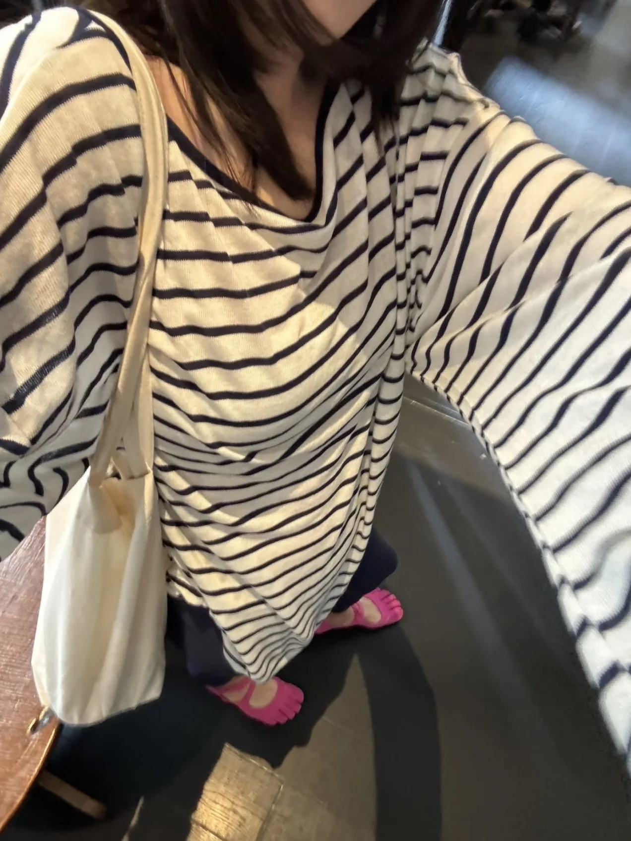 

Linen Long Sleeve Sun Protection Shirt Women Loose Slimming Thin Loose Feeling Shoulder T-Shirt Striped Lazy Style Three Colors