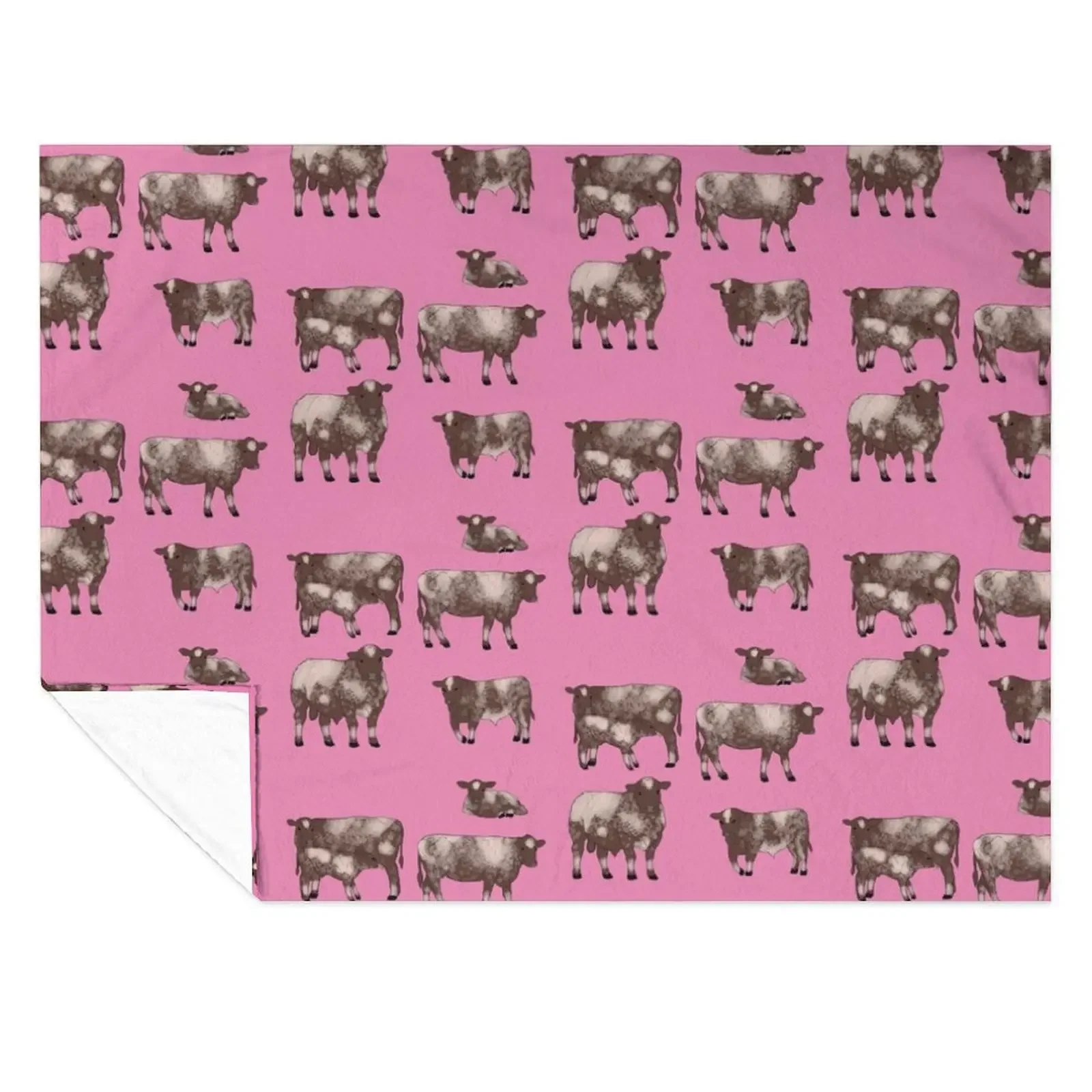 

Shorthorn Cattle Pattern Pink Throw Blanket Summer decorative for babies Luxury Brand Blankets