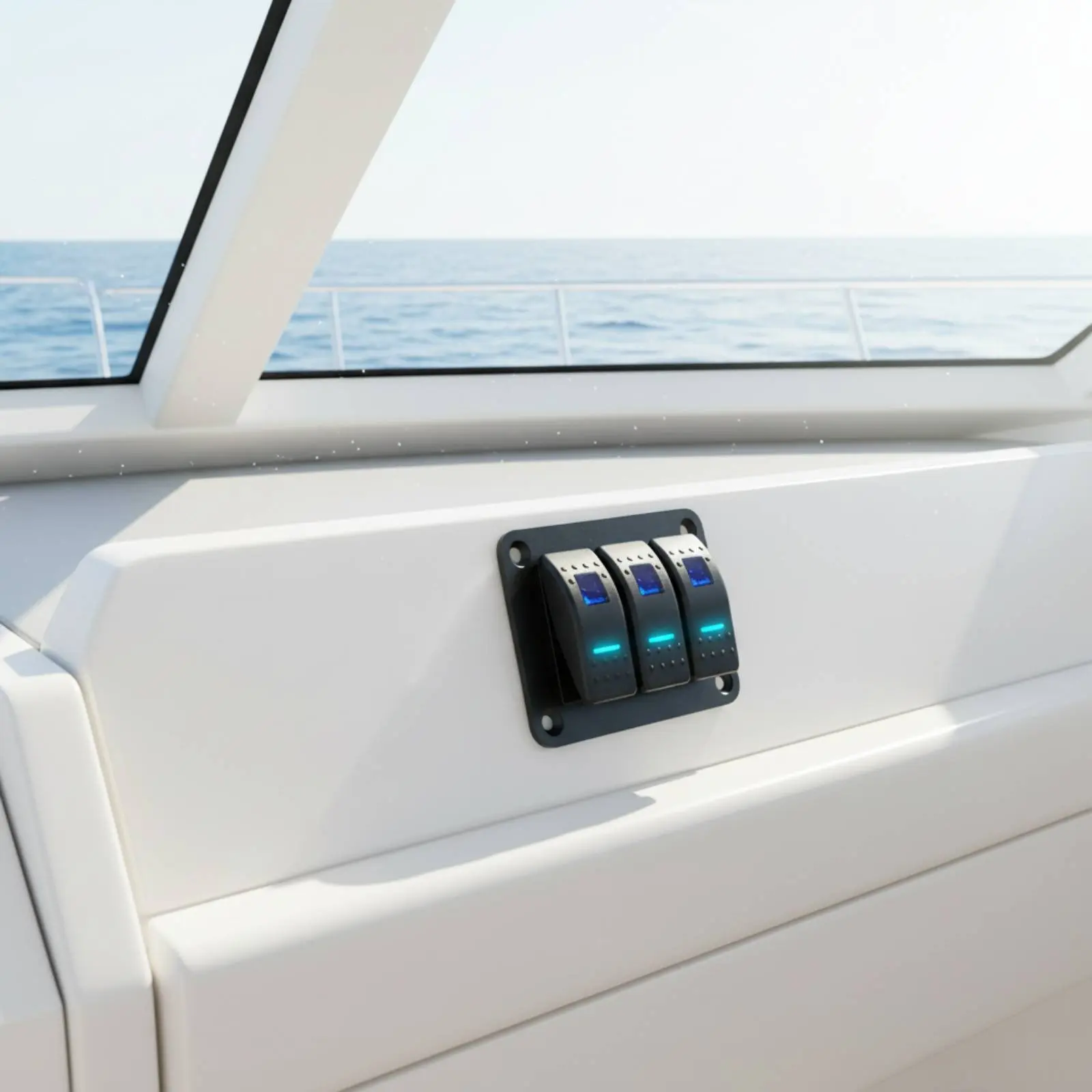 

3 Gang Toggle Toggle Panel 12V-24V Universal Waterproof Boat Toggle Panel for Dashboard