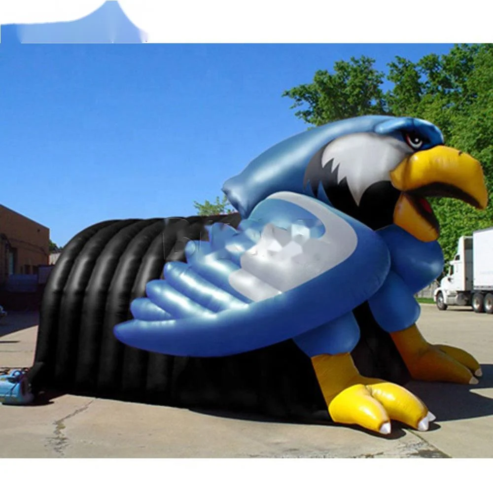 Tunnel gonflable de mascotte d'aigle personnalisé, tente d'entrée de football pour la décoration de stade, usine en gros