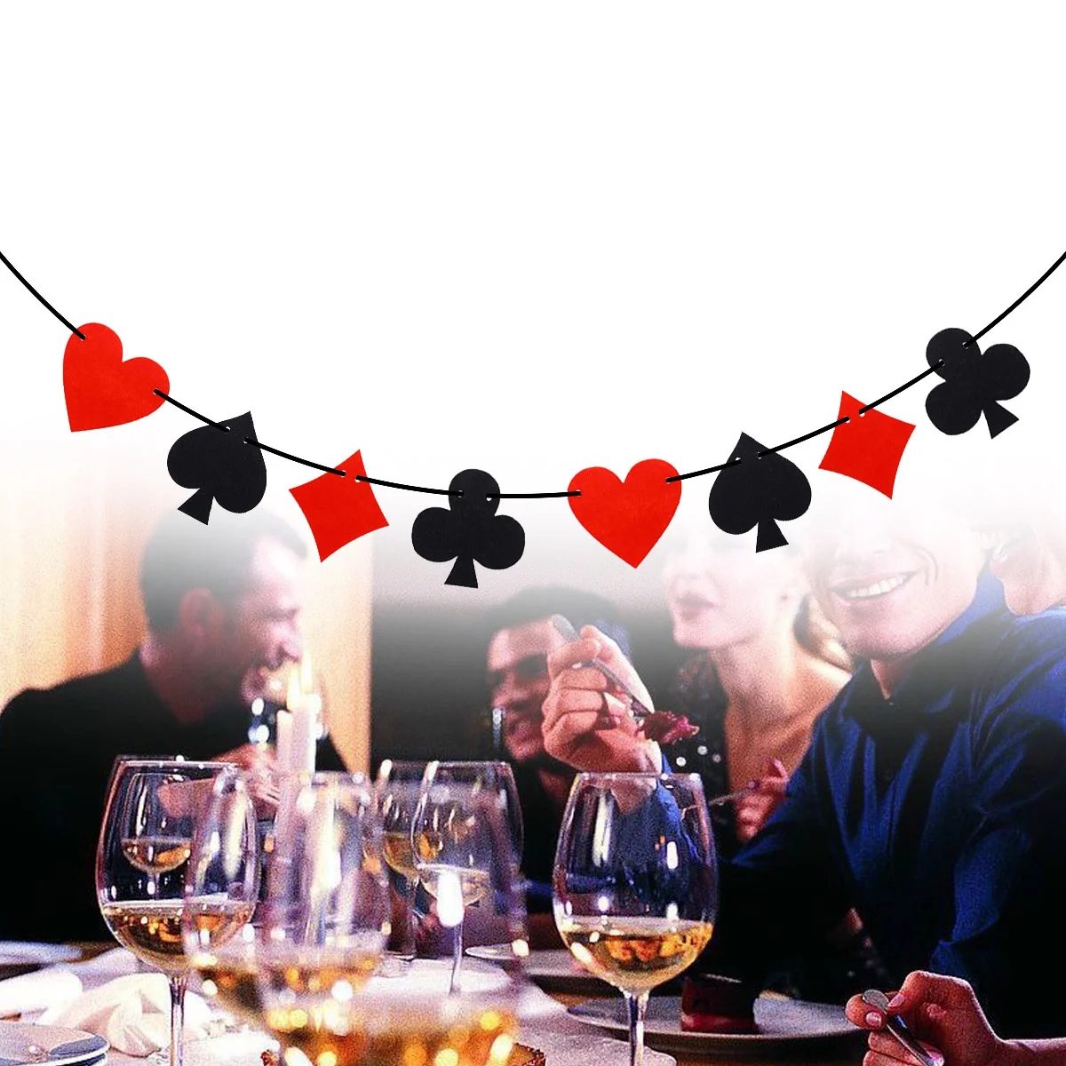 Thema Banner Chique grappige slinger voor Casino Party Decoraties Hangende muur Raam Deur Boomtak Binnen Buiten Poker