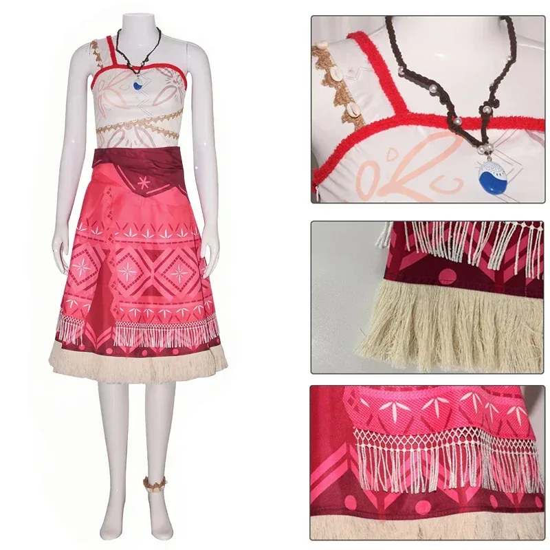

COSda@Moana Cosplay Costume Vaiana Princess Dresses Necklace Full Set Costume Halloween Carnival Party Role Play for Adult Women