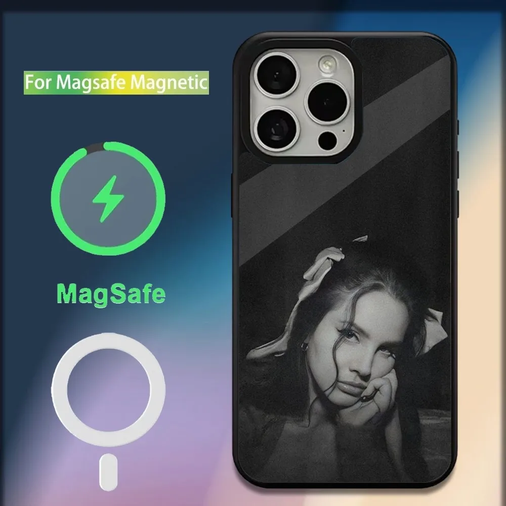 SInger L-Lana Del Rey Tough  Phone Case For iPhone 16,15,14,13,12,11,Plus,Pro,Max,Mini Magsafe Magnetic Wireless Charging