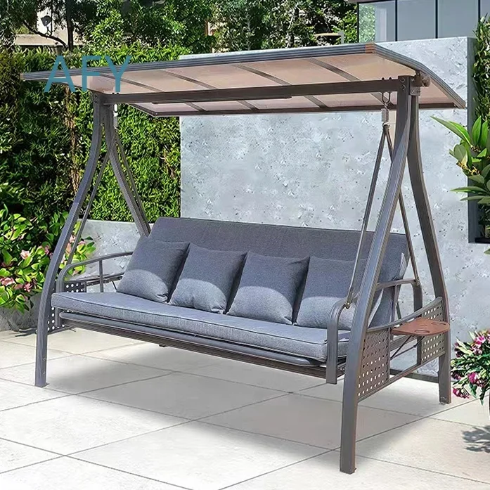 Aluminum Frame Outdoor Rocking Bench with Canopy for Garden Patio Yard Outdoor Furniture Set for Home Backyard Decoration