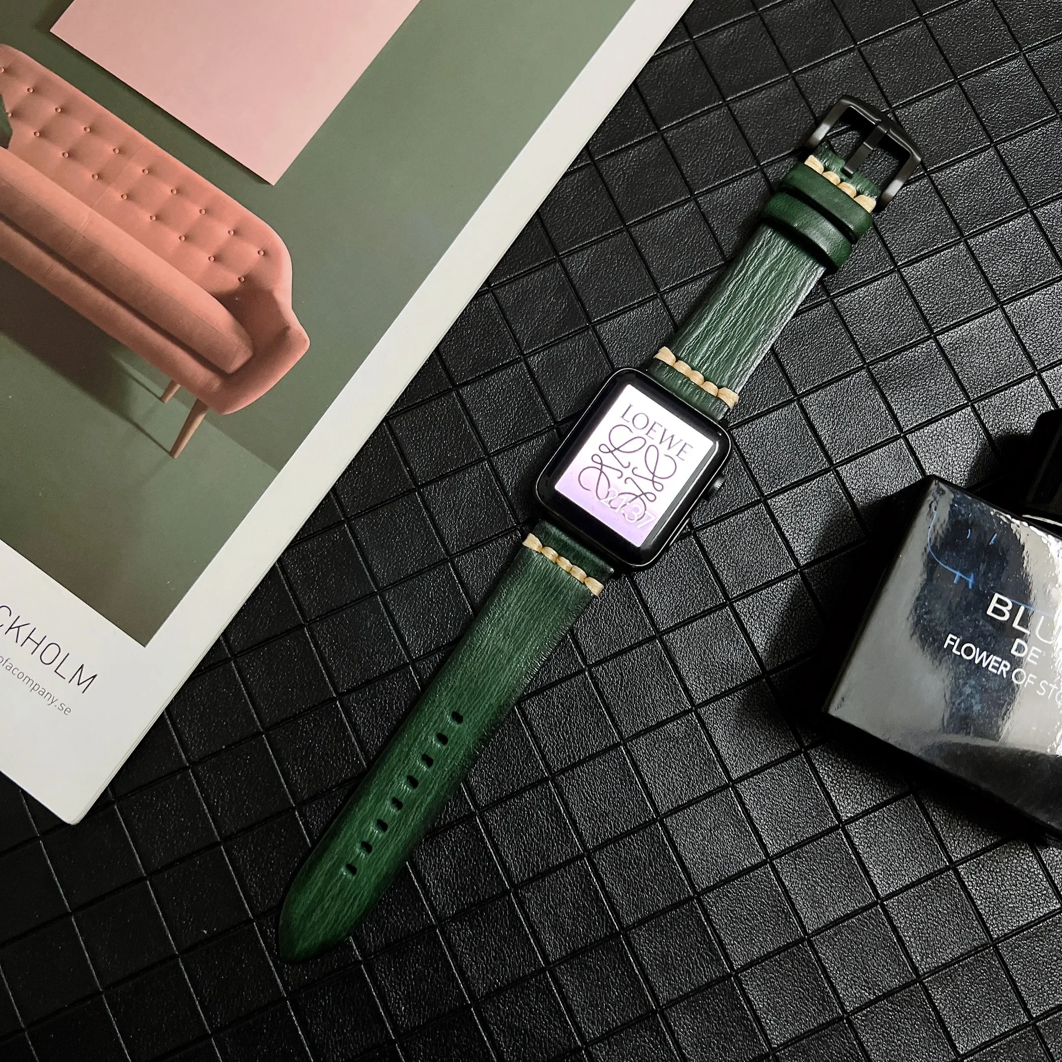 Premium Leather Strap For Apple watch band 45mm 41mm 44mm 42mm 40mm 46mm Bracelet Wristband iWatch series 10 9 8 7 6 5 4 SE Belt