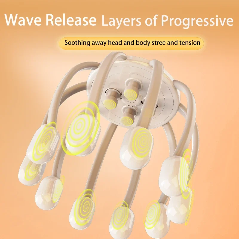 2024 Upgrade Smart Motor Handheld Head Massager Scalp Relaxation Hair Stimulation Stress Relief