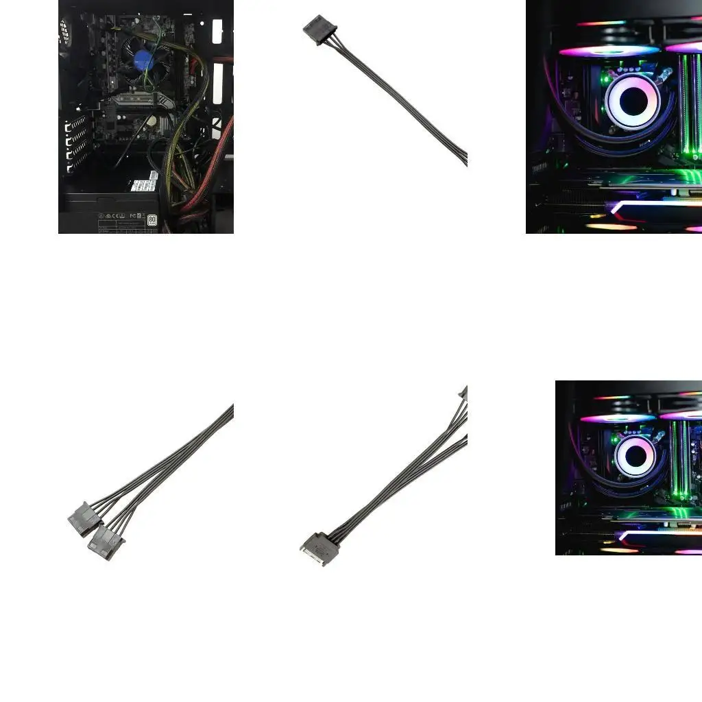 

652F PC Servers Компьютер Hard 15pin 1 Мужчина до Big 4PIN Женский кабель сплиттера