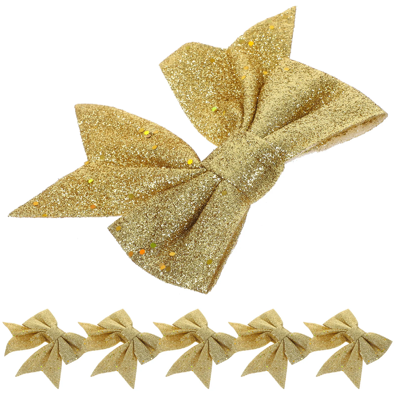 

6Pcs Golden Bow-Knot Decor High-Quality Christmas Tree Ornament for Home Holiday Season Party Decoration Lovely Gift Idea