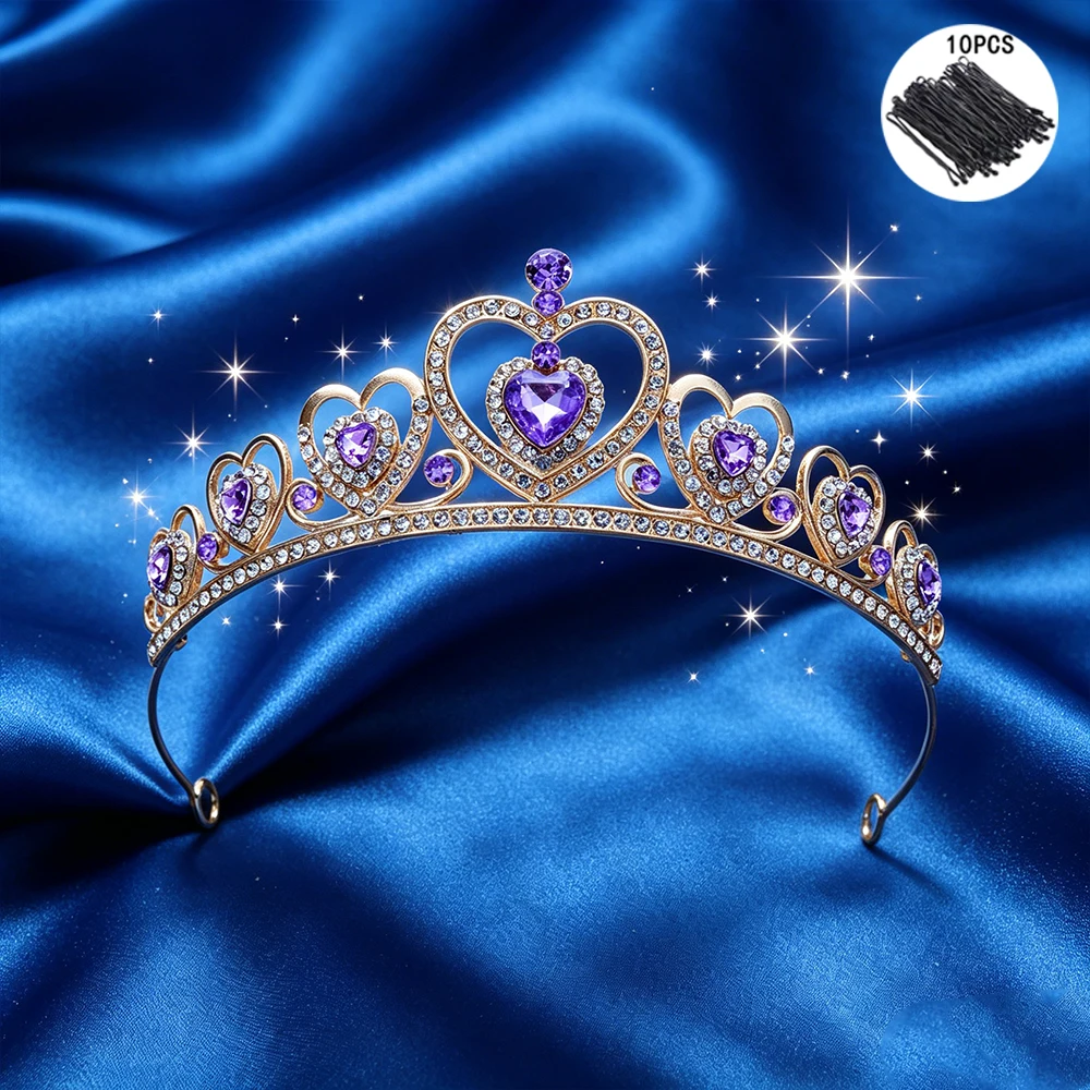 Sweetheart Girl Love Diamond Lady Crown Birthday Ball Graduation Party Bridal Wedding Exquisite Hair Accessory Gift Preferred view 4