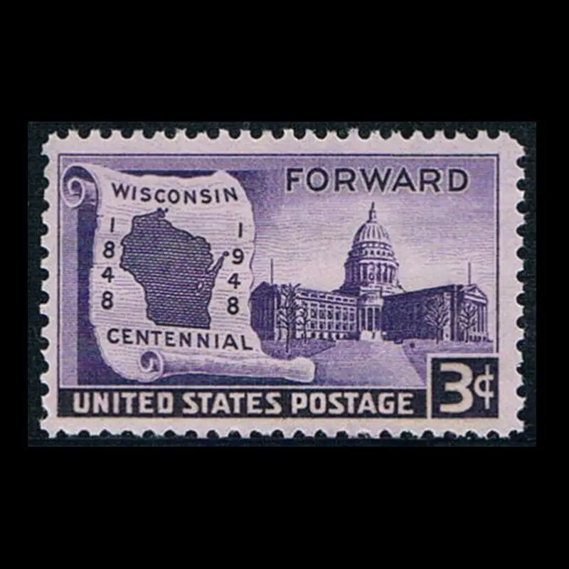 1 Pçs/set Novo Carimbo Postal dos EUA 1948 Wisconsin Selos Postais MNH