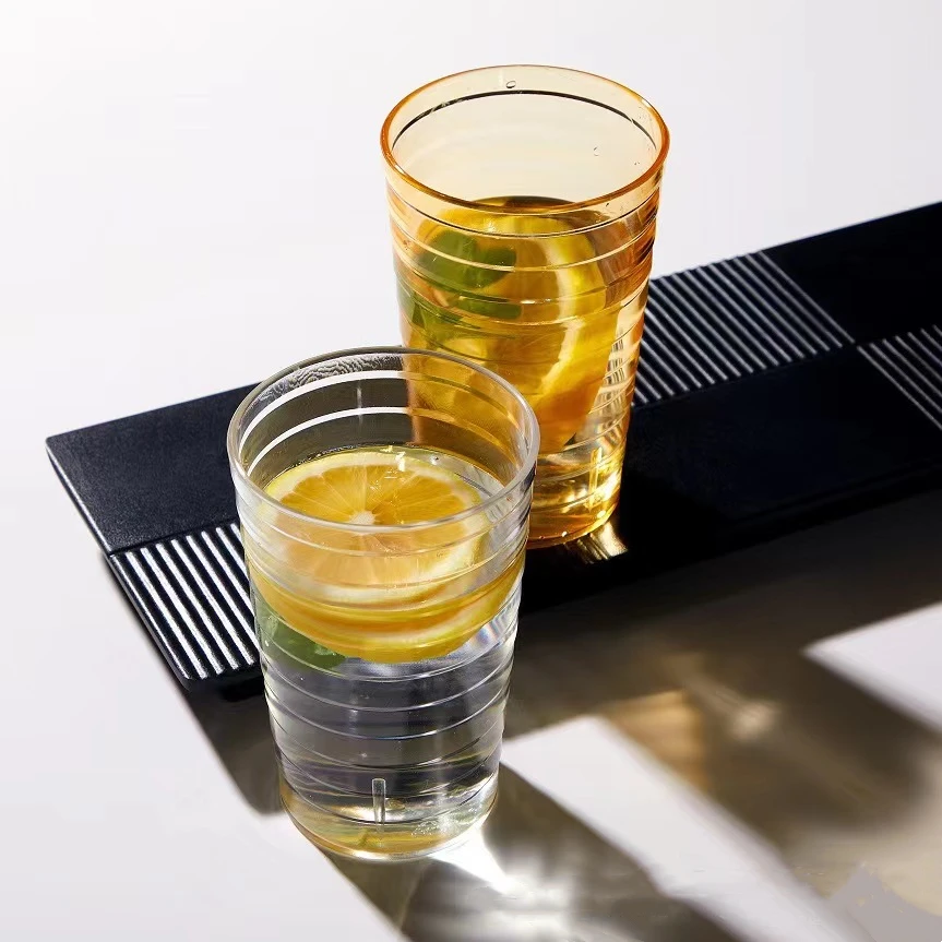 5pcs transparent plastic anti-fall cold water cup beverage cup water cup beer cup easy to carry - view 3