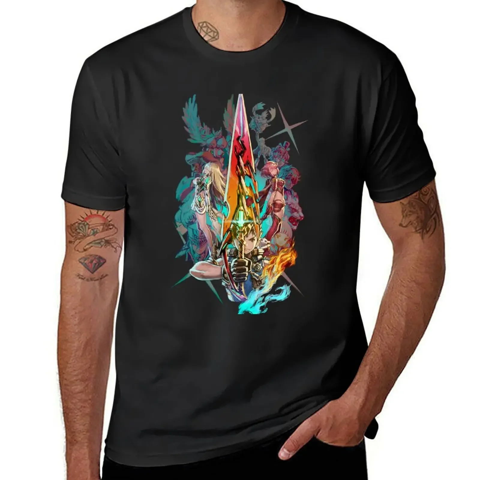 Xenoblade Chronicles? 2 - Team T-Shirt anime street wear black t shirts for men