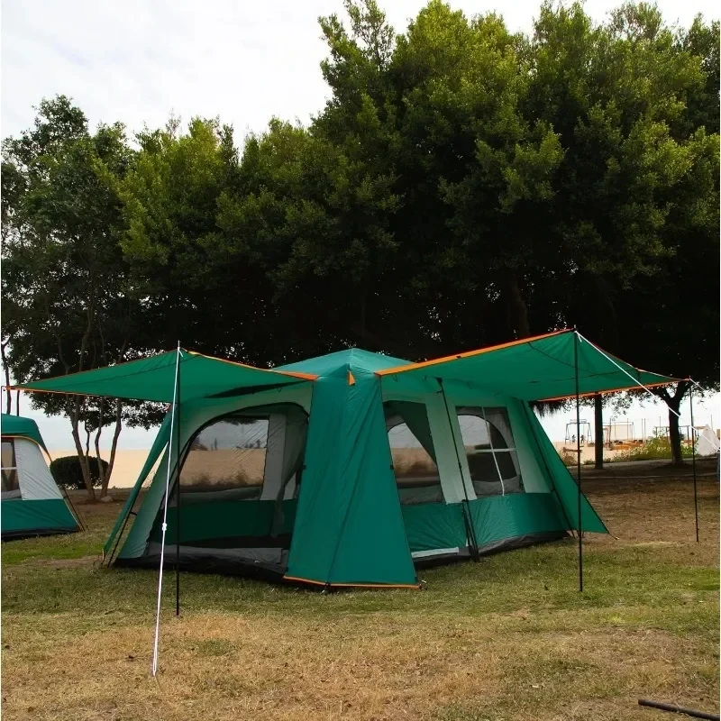 Extra Large Tent Family Cabin Tents,Mesh Straight Wall Waterproof Double Layer Big Tent for Outdoor,Picnic,Camping