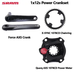 SRAM Power Crankset 172.5MM Force Axs Crank Quarq AXS Power Meter 107BCD 8-Bolt Direct Mount Chainring X-sync 1x12s For Road