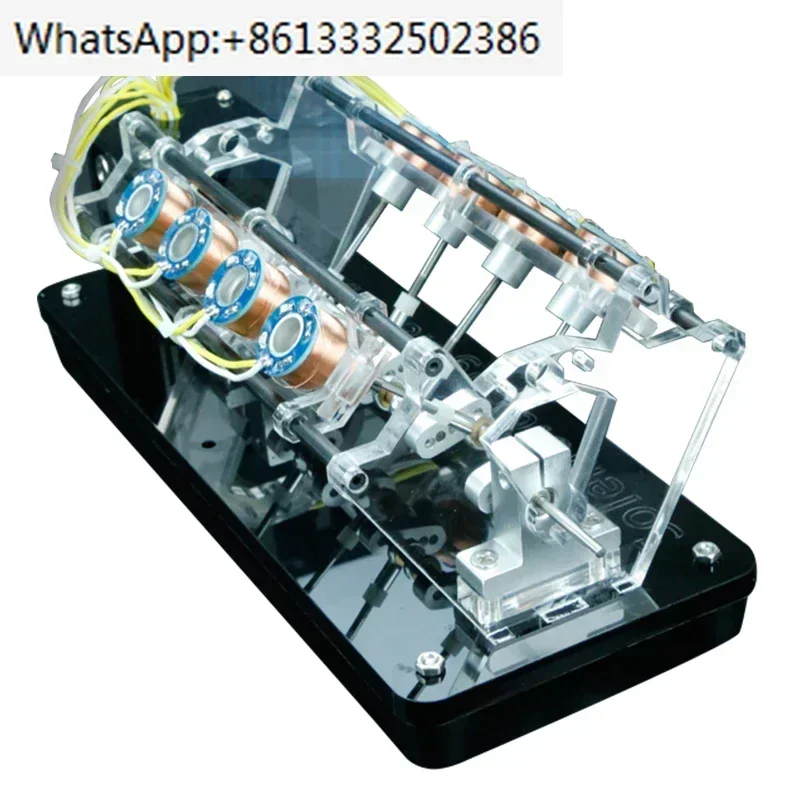 

8 coil Electromagnet engine, engine model can be started, high speed motor, v type engine