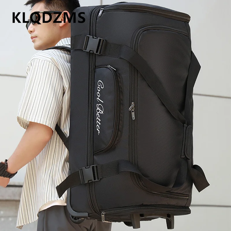KLQDZMS 34Inch Large Capacity Luggage Multifunctional Shoulder Bag Expandable Trolley Bag Universal Wheel Rolling Suitcase