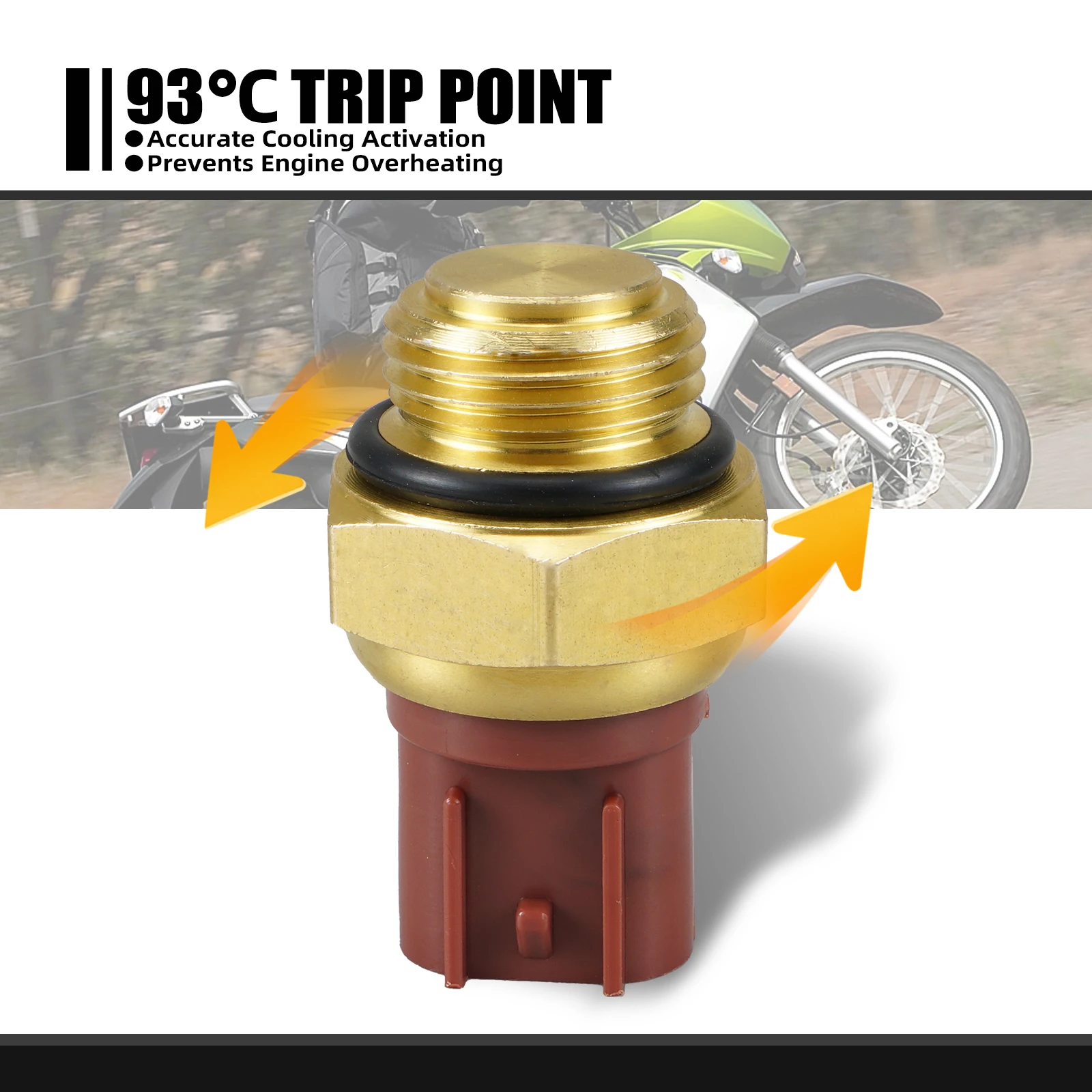

Thermostat Radiator Fan Switch For Kawasaki NINJA ZX-6R ZX-6RR ZX-12R 250R Z1000 Z750S KLX250S KLR650 27010-1443