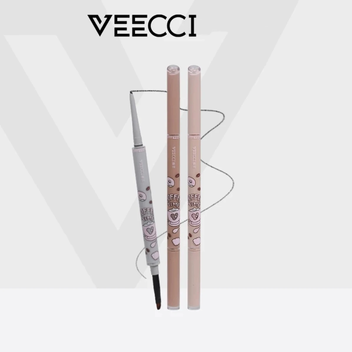 VEECCI-Crayon eye-liner à double extrémité, brosse à lame intégrée, verrouillage des documents, longue durée, sans bavures, maquillage des yeux, cosmétiques, 50mg