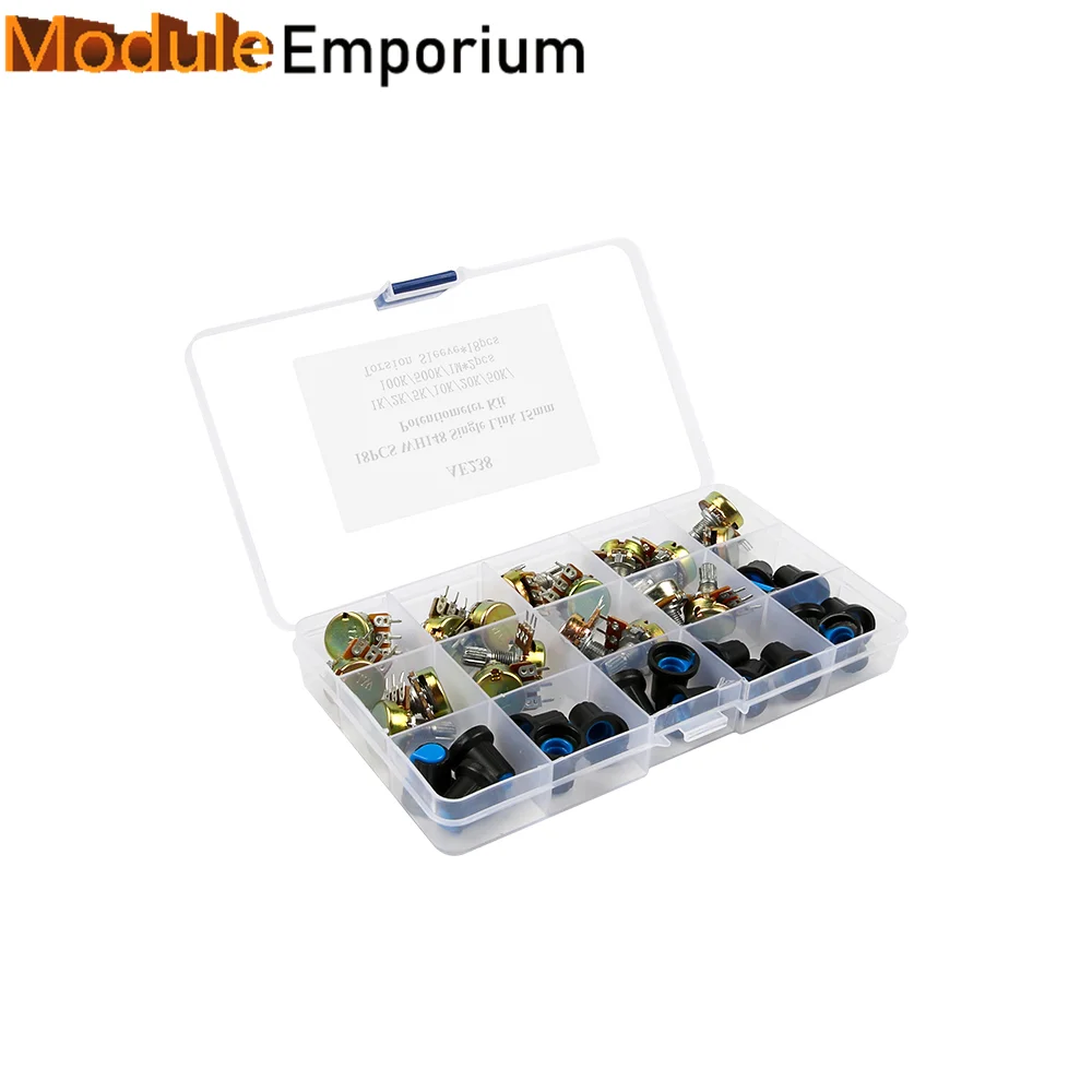 18PCS WH148 Single Link 15mm Potentiometer Kit 3Pin With Knob