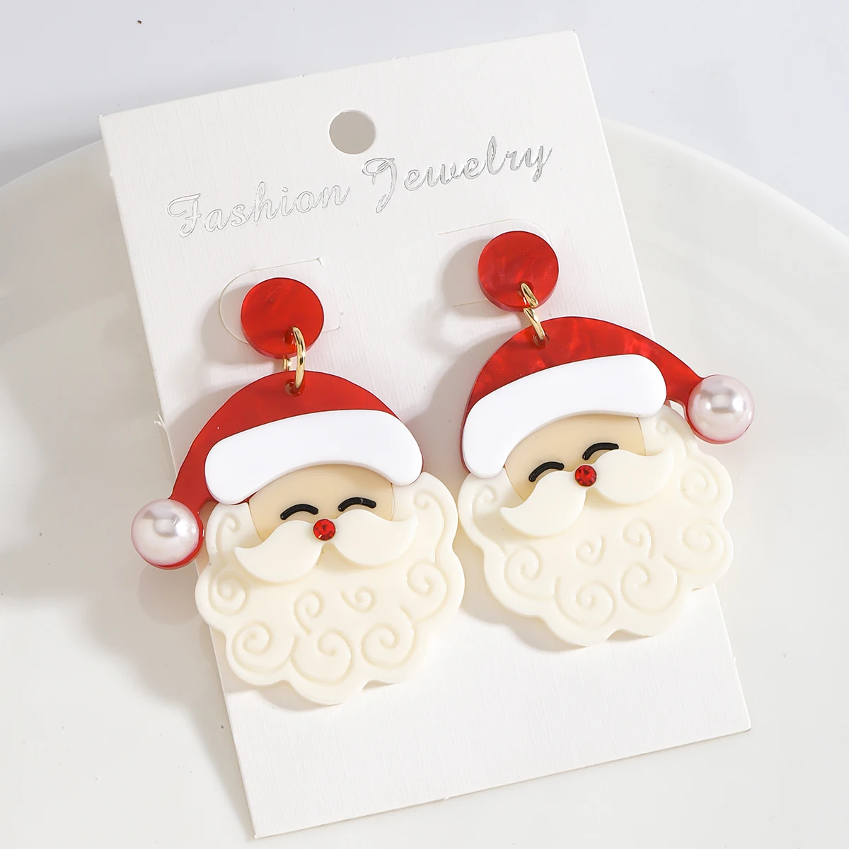 Dvacaman Christmas Cute Santa Claus Acrylic Drop Earrings,Celebrate Festival Party Gifts Women Accessories