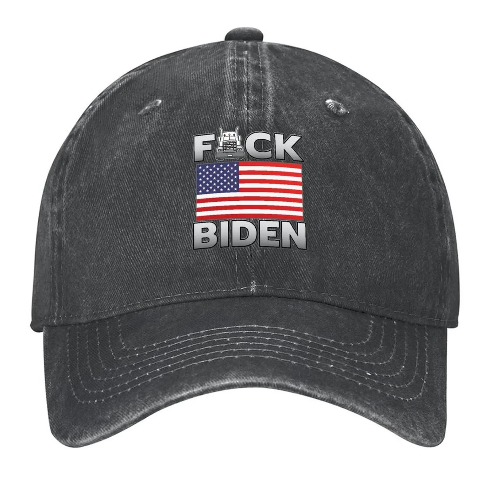 

F-CK BIDENFREEDOM CONVOY - TRUCKERS FOR FREEDOM - USA FREEDOM CONVOY 2022 TRUCKERS GRAY LETTERS Baseball Cap