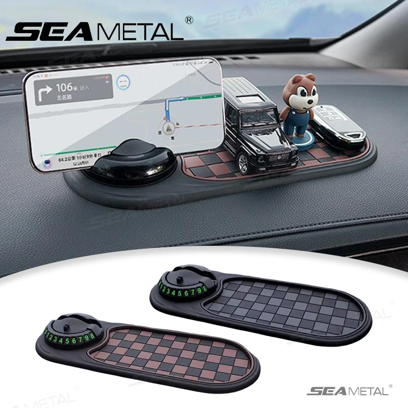 SEAMETAL Auto-Armaturenbrett-Telefonhalter mit rutschfester Matte, 360-Grad-Drehung, stabile Telefonhalterung, Head-Up-Halterung für automatische Navigation