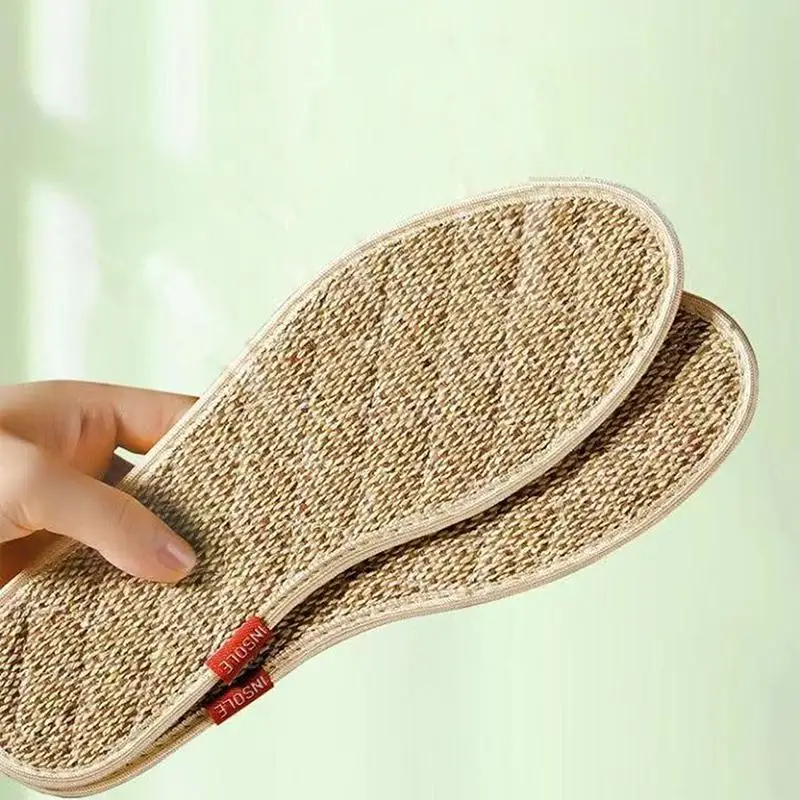 (.) Mugwort Cotton And Linen Anti-odor Insoles Soft Soles Strong Sweat Absorption Breathability And Deodorization
