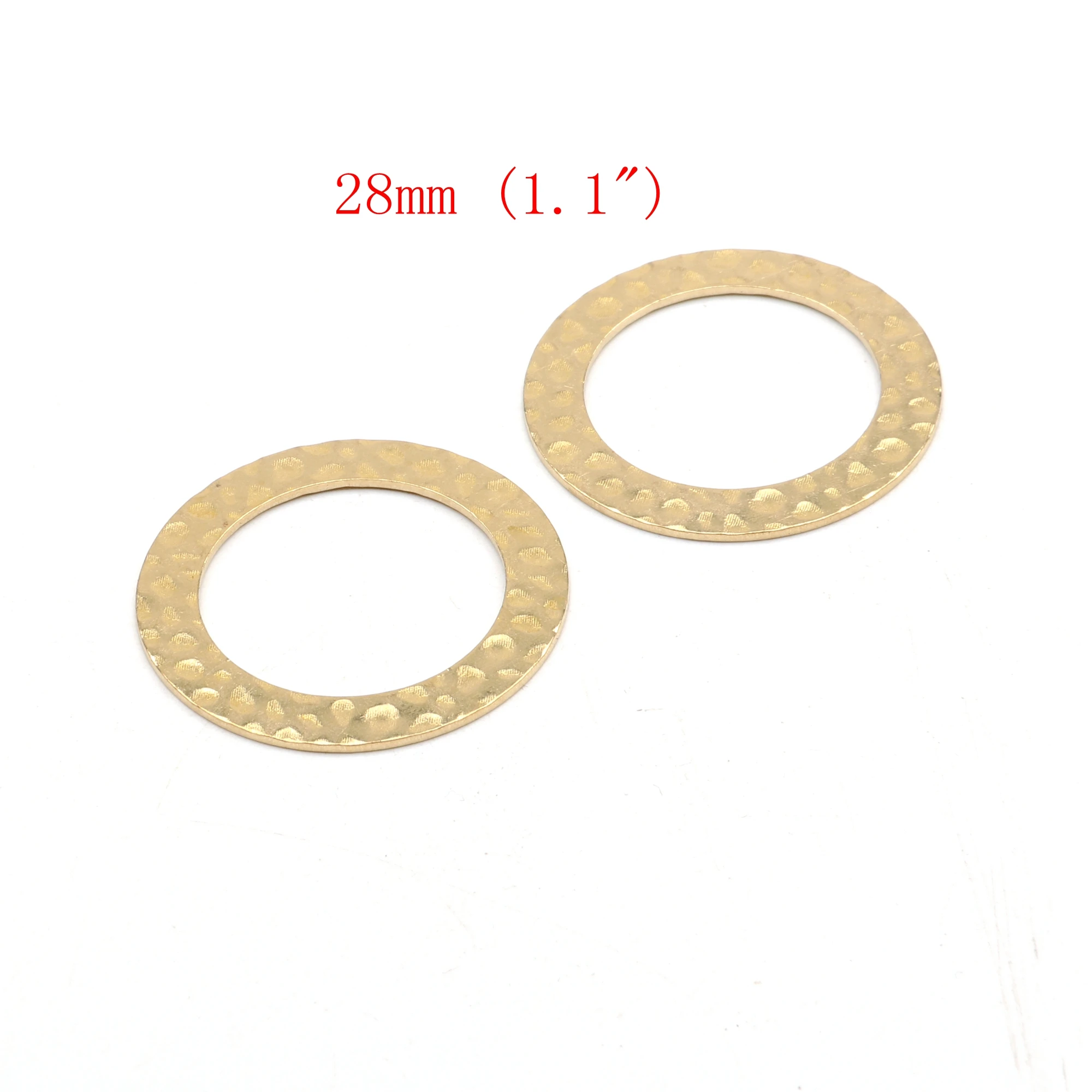 Hammergeprägte Messinganhänger, ringförmige Verbinder, Zubehör für DIY-Ohrringe, Halsketten, Armbänder, Schmuckherstellung, Schmuckzubehör – Detail 11