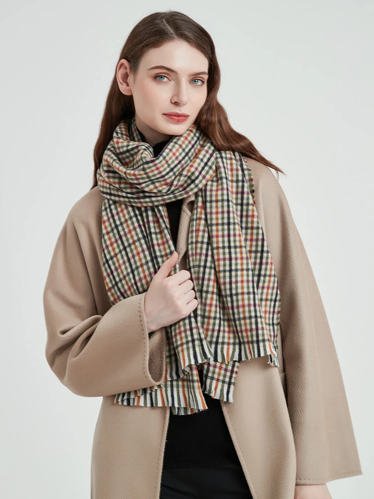 New 2023 Imitation Cashmere Women Scarf Winter Vintage Plaid Scarve Pashmina Mujer Female Foulard Bufanda Long Wrap Shawls Pareo