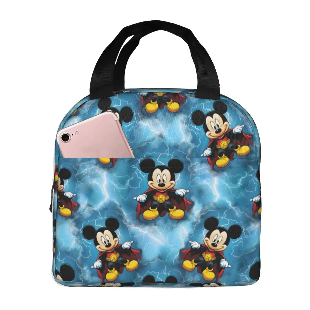 

Custom Cartoon Mickey Mouse Insulated Lunch Tote Bag for Women Comic Resuable Thermal Cooler Bento Box Outdoor Camping Travel