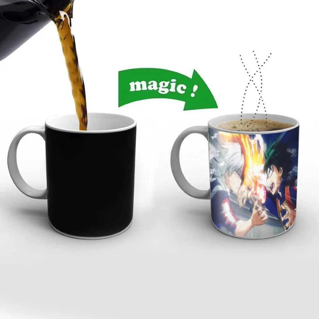 

Japanese Anime My Hero Academia Friends Birthday Gifts Color Changing Magic Ceramic Creative Coffee Mugs Tea Cups